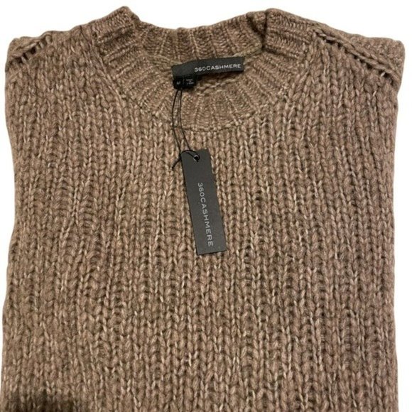 360CASHMERE  Abbot Crew Neck Knit Sweater In Porcupine - Medium NWT - Picture 2 of 2